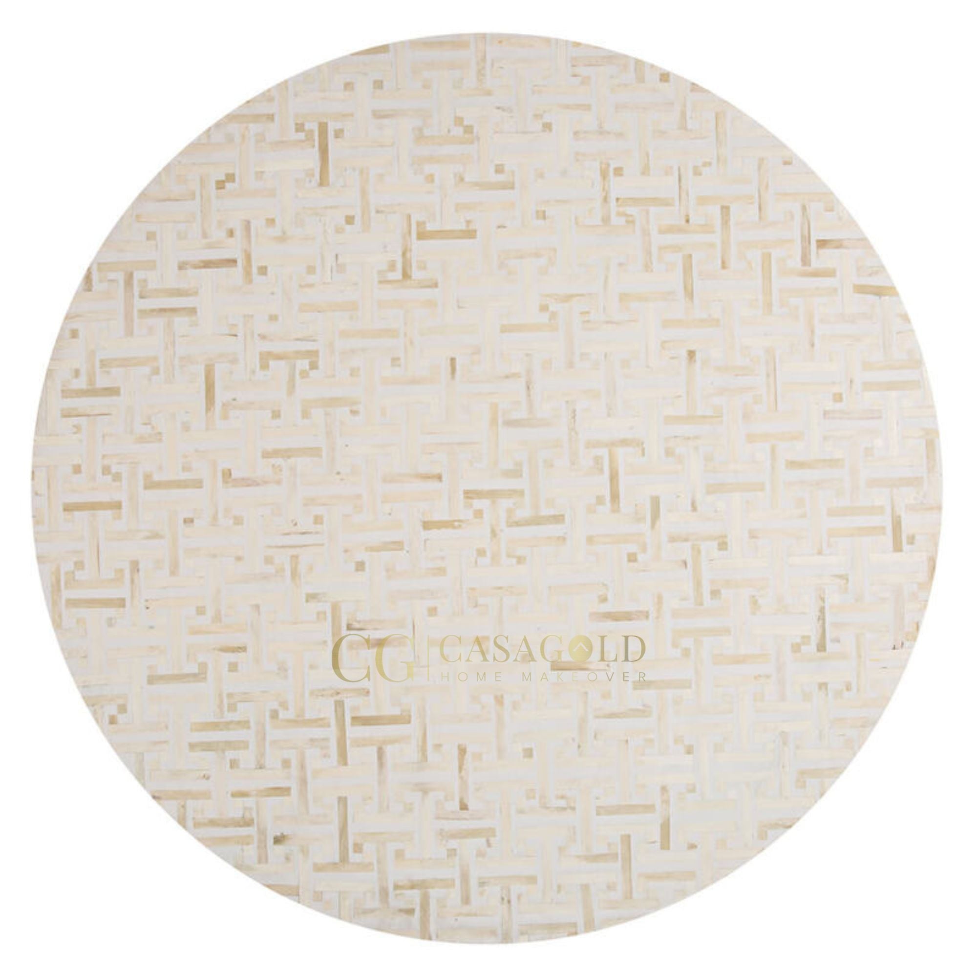 Round Bone Inlay  Coffee Table for Stylish Homes