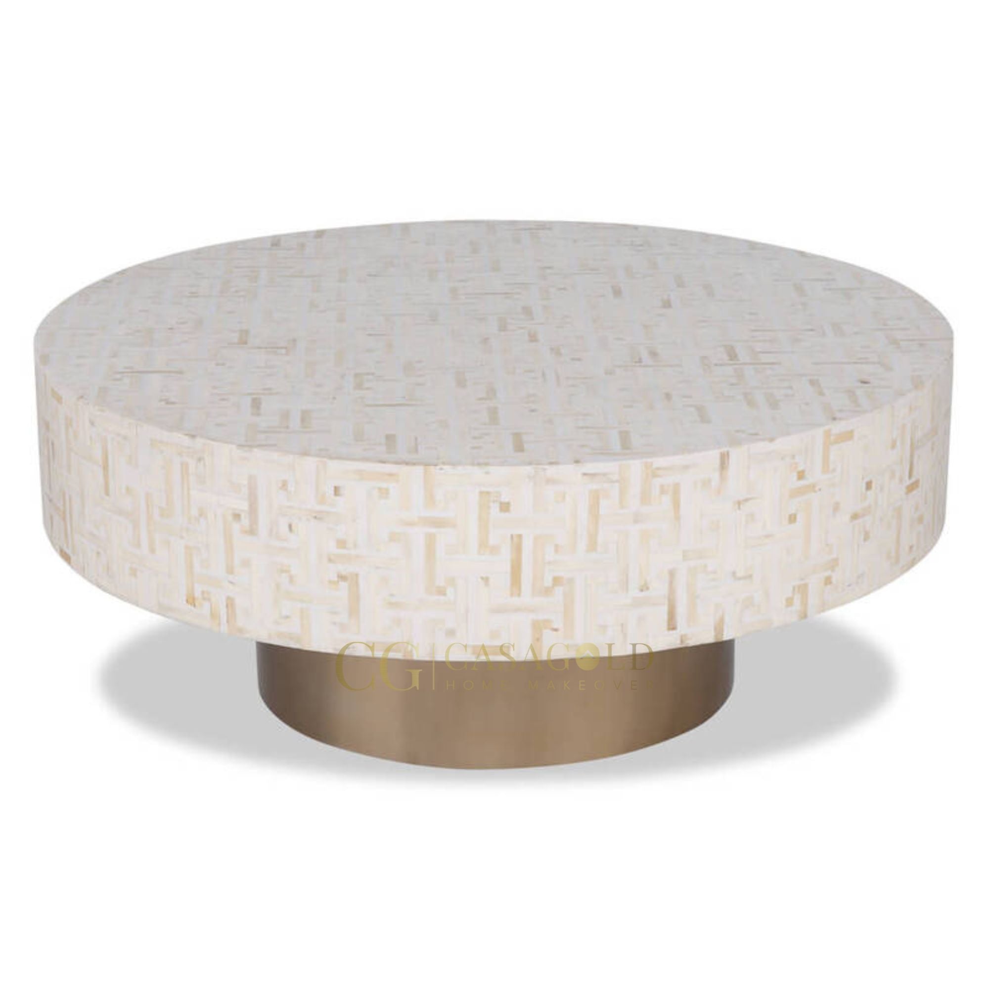 Bone Inlay Round Coffee Table- Axis Flair