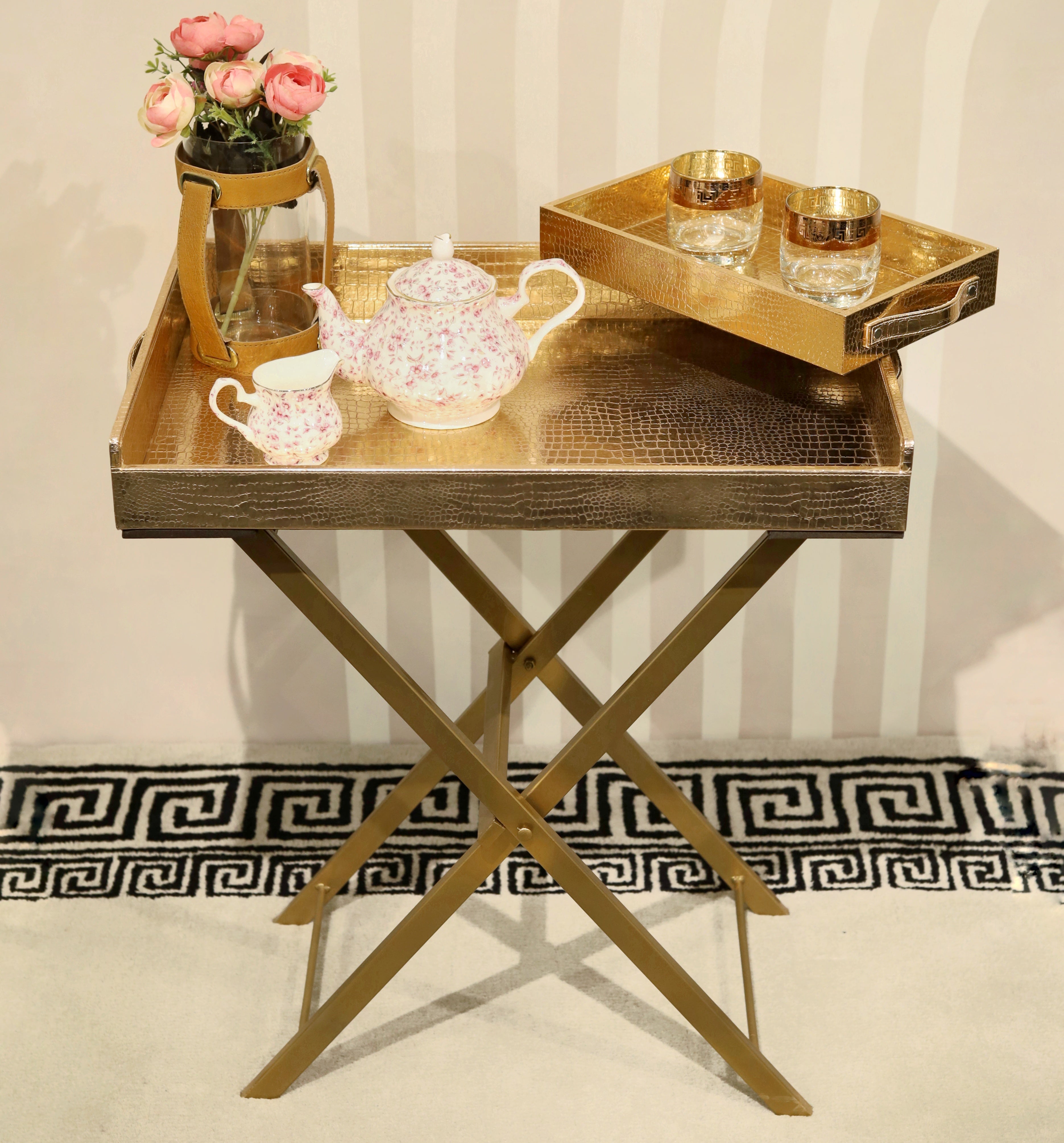 Rustic butler tray for serving or coffee table decor