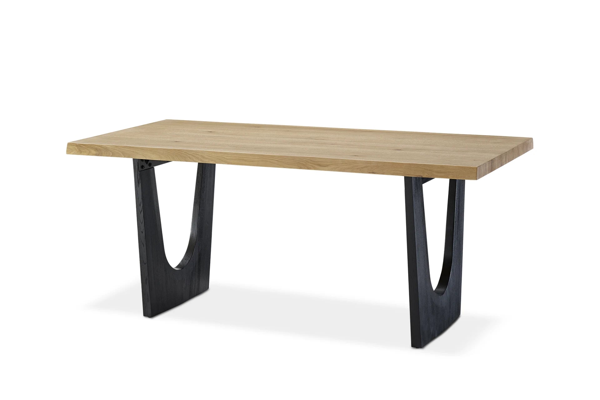 Square Oak Wood Dining Table with Natural Finish	