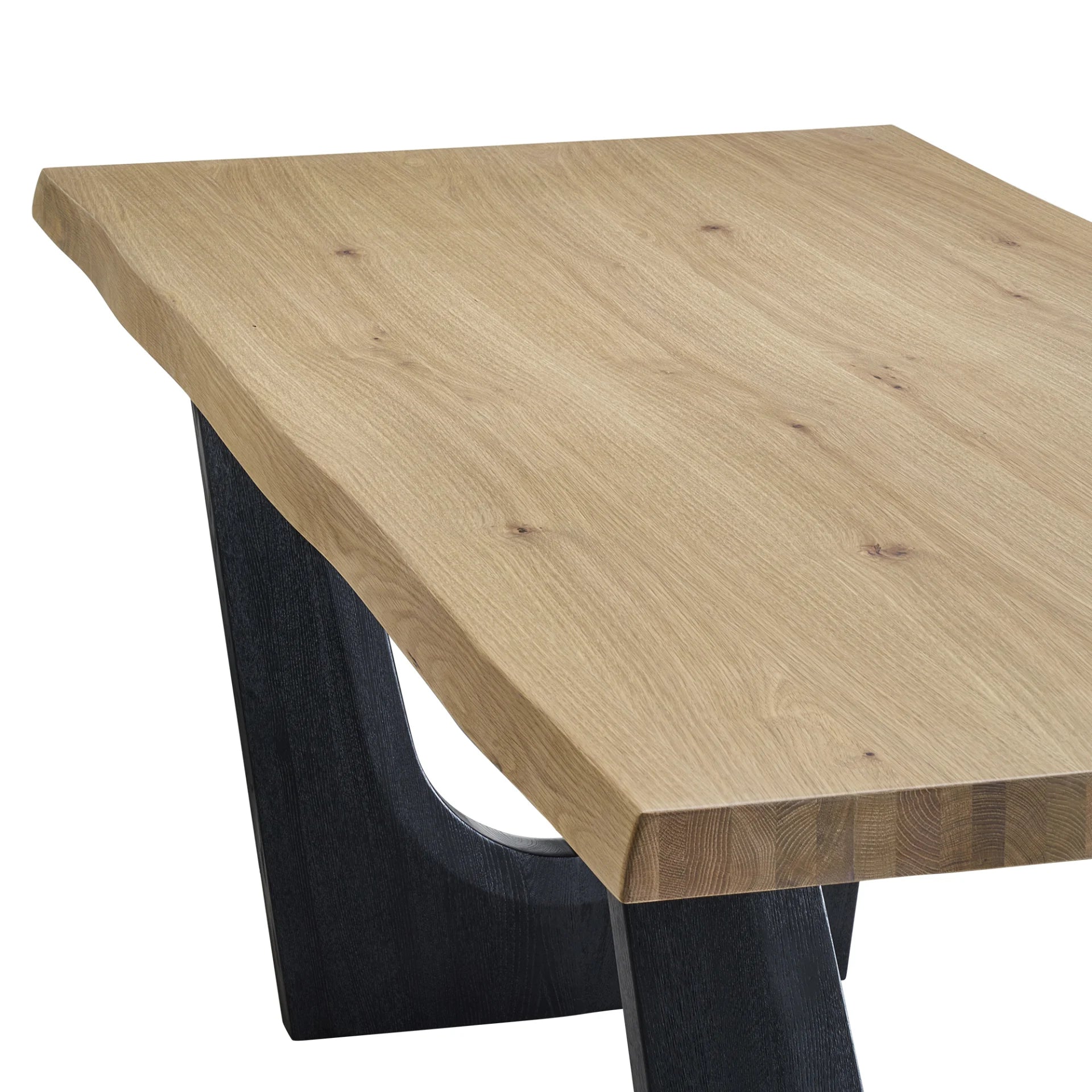 Luxe Light Oak Dining Table with Tapered Legs	