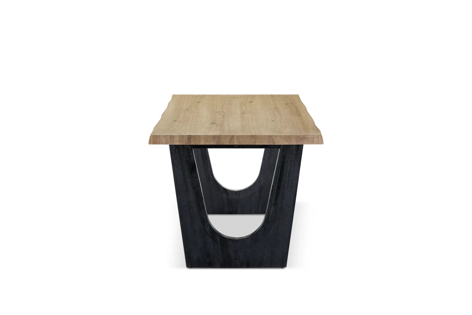 Rectangular Oak Wood Dining Table with Bench Set	