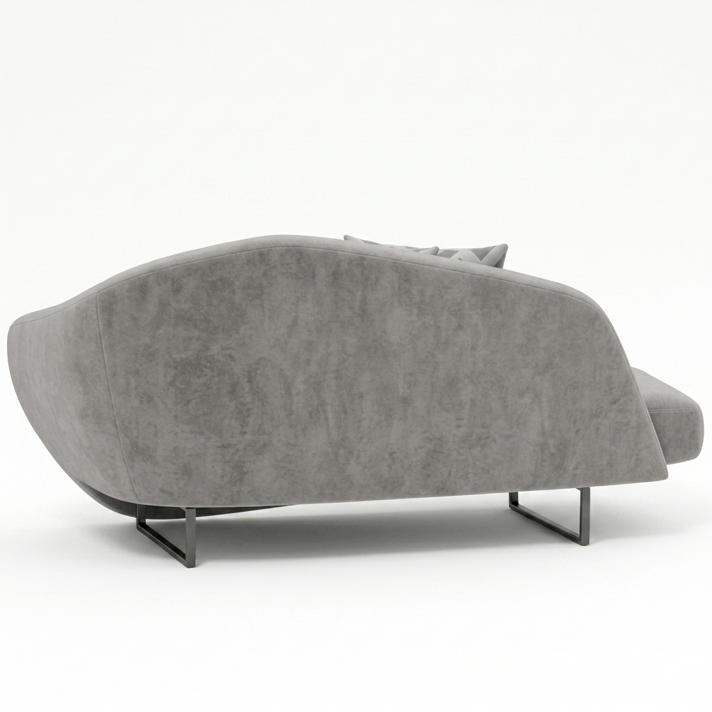 Gray modern sofa on a white background
