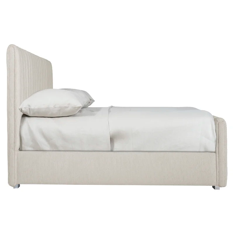 Luxurious wings bed frame with soft upholstery