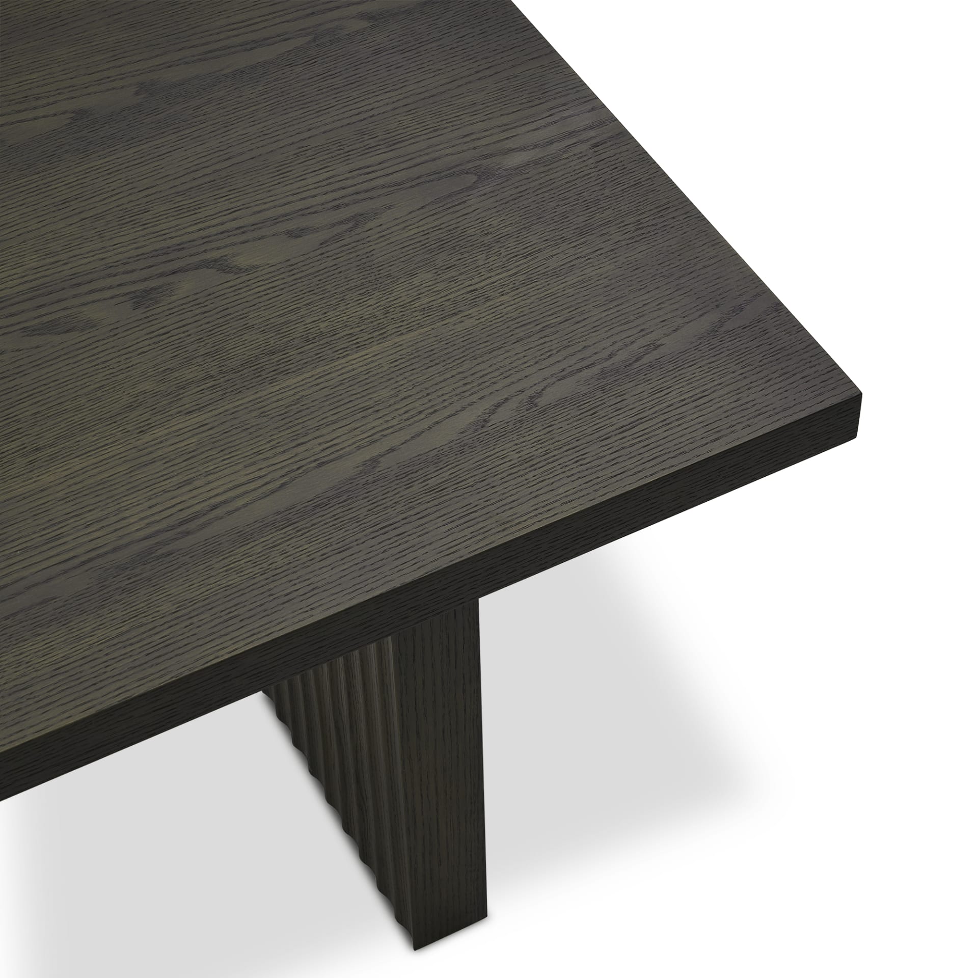 Light Oak Wood Dining Table with Brass Accents	