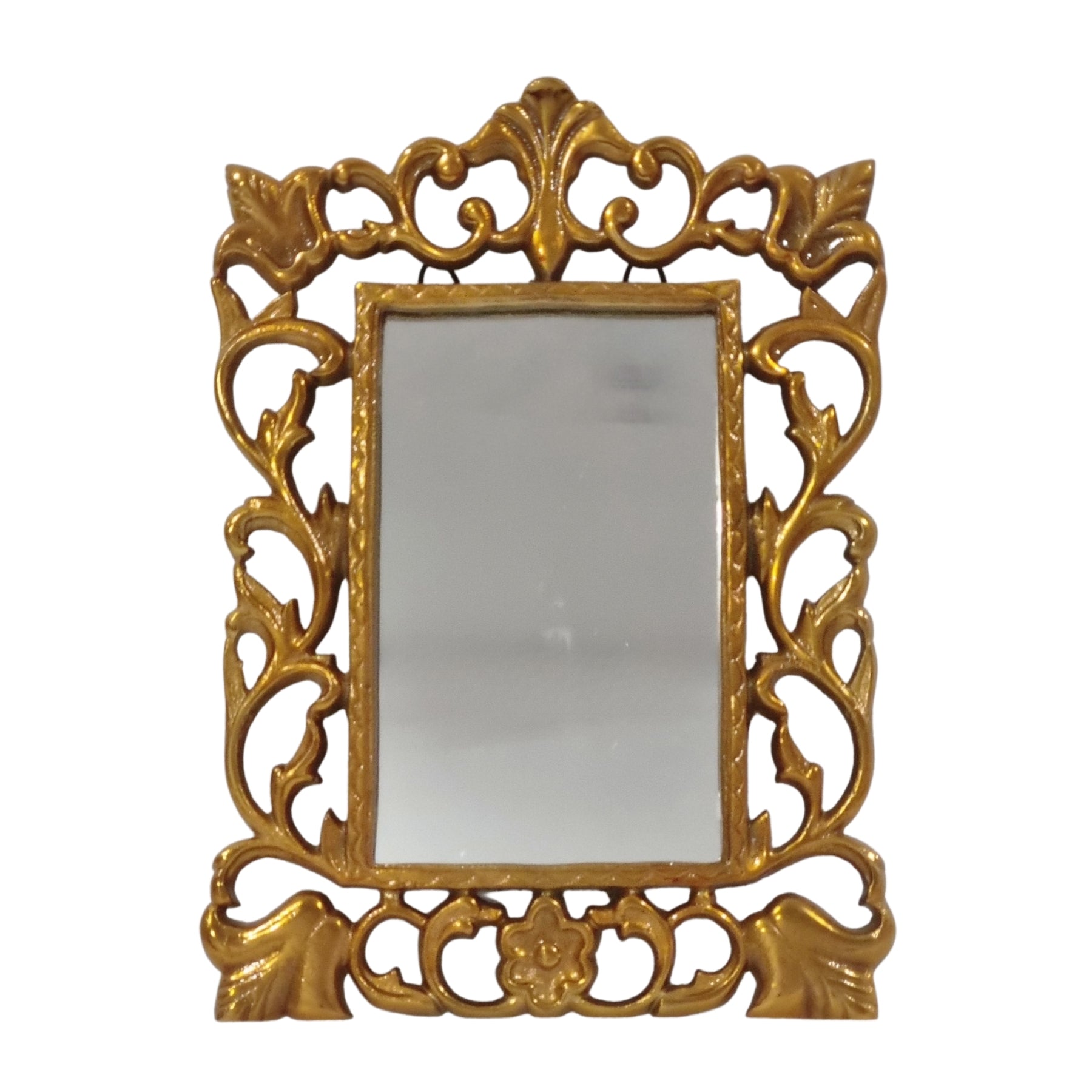 Small Gold frame vintage glass mirror for walls