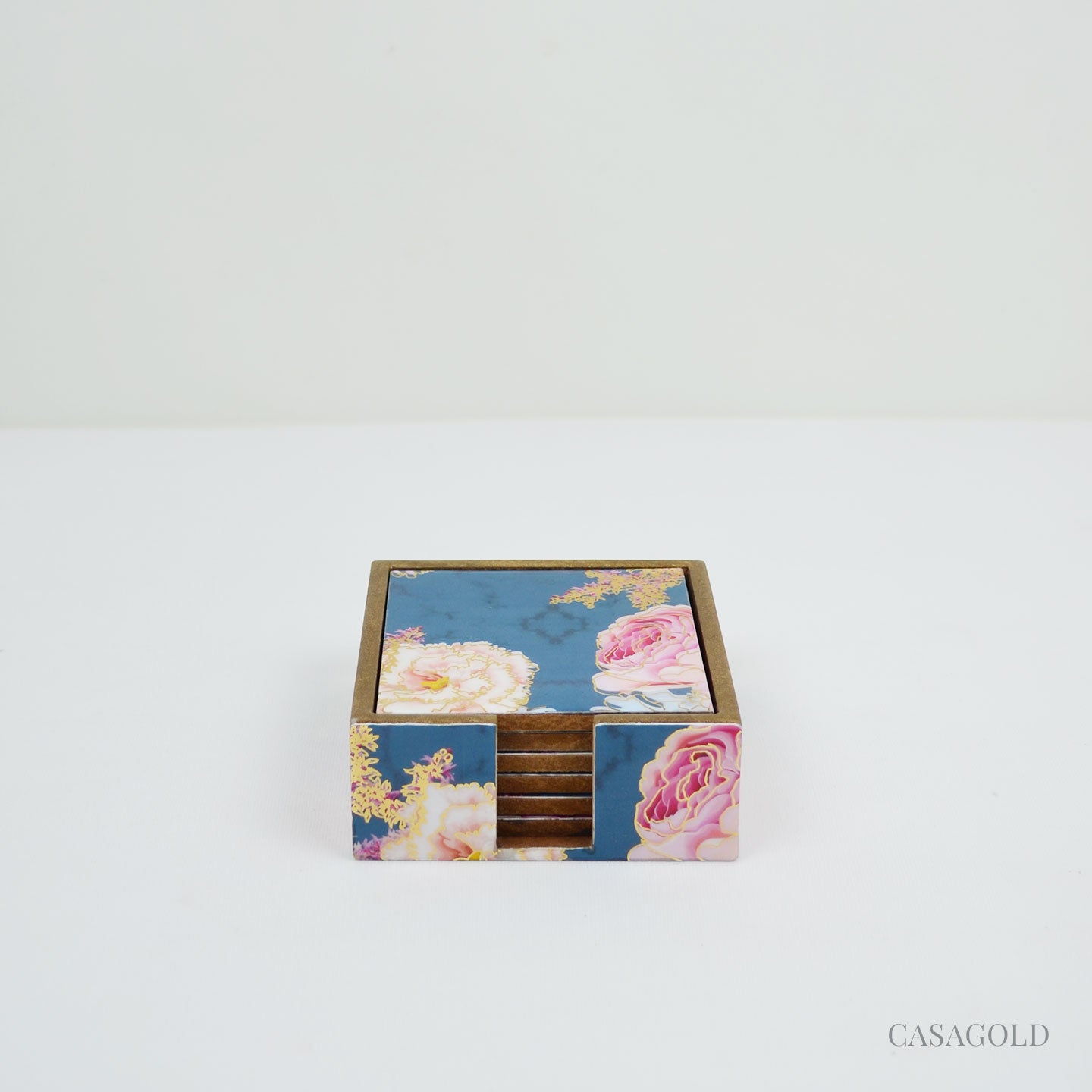 Sophisticated coaster and tissue box combo for homes
