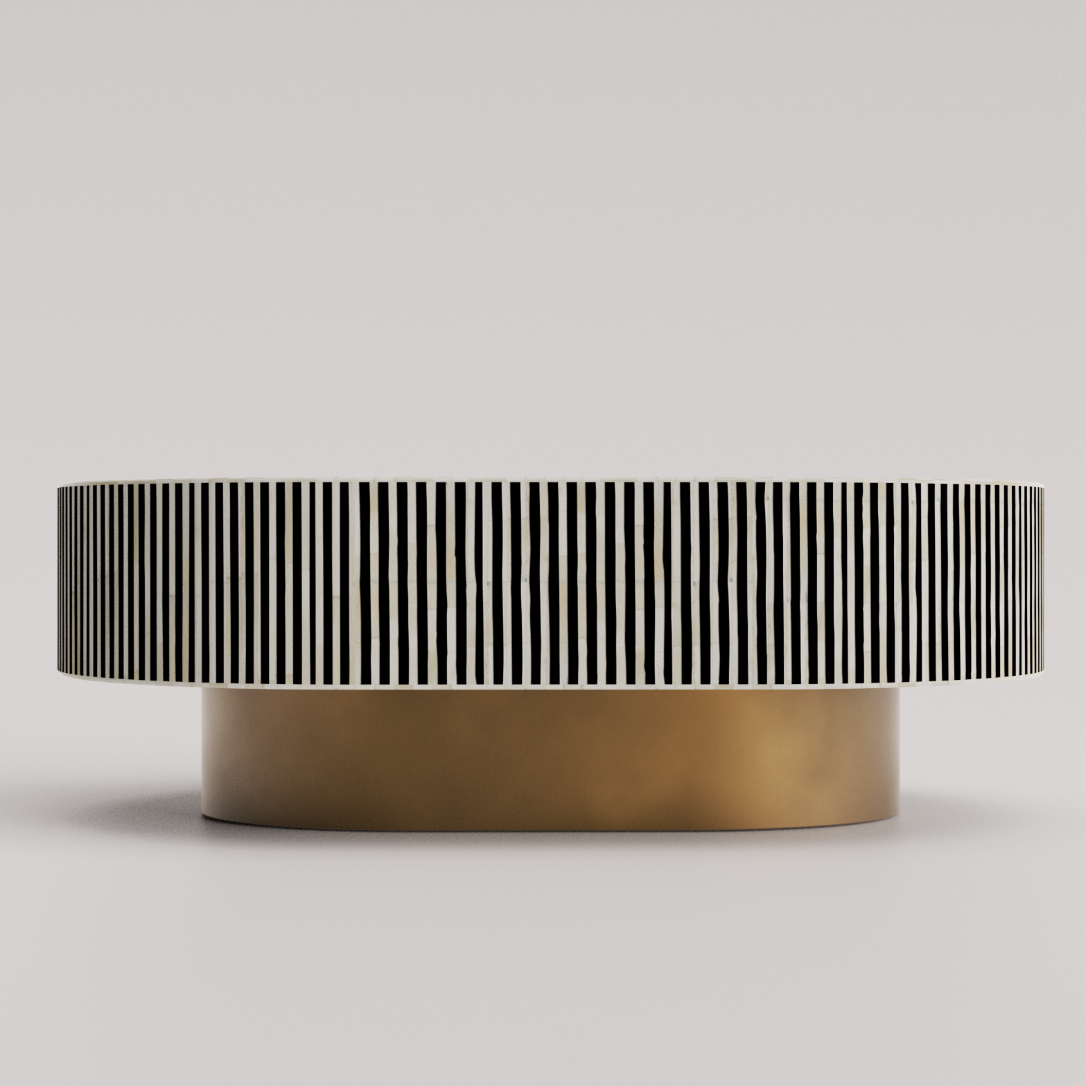 Stylish Bone Inlay Oblong Coffee Table in Neutral Tones
