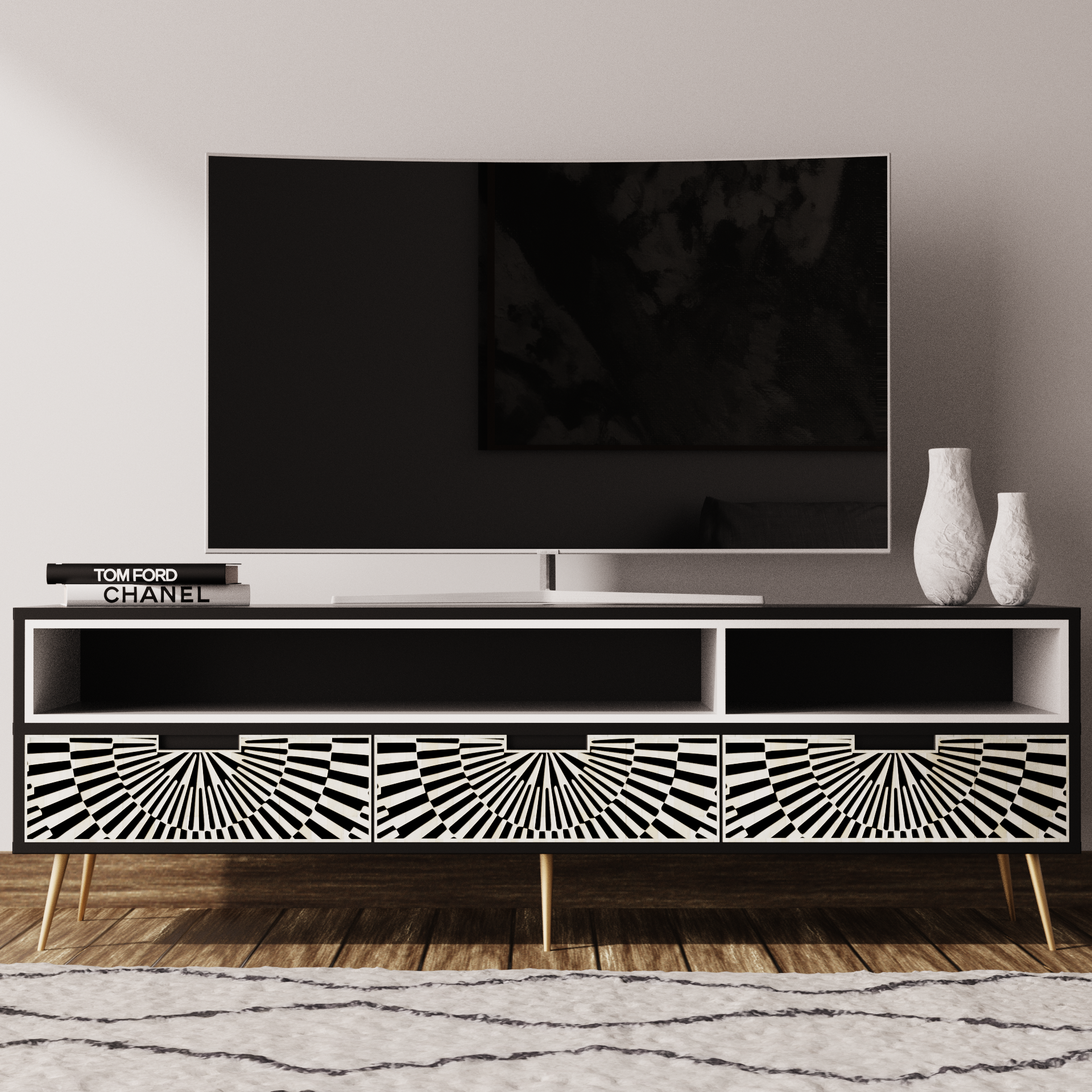 Sunstrike Pattern Bone Inlay Media Unit	