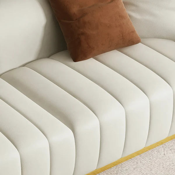 Textured chenille luxury sofa with soft-touch fabric
