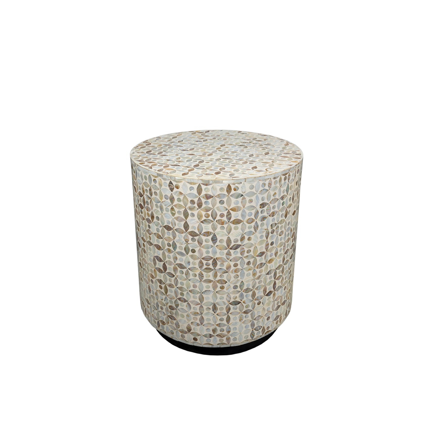 Traditional Drum mop Inlay Side Table	