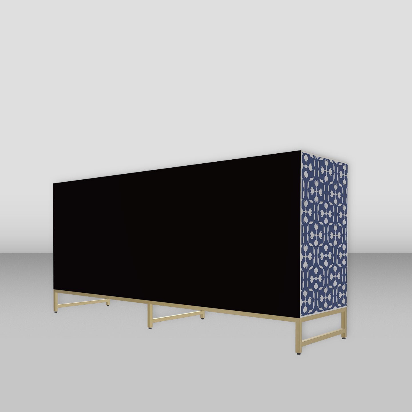 Vintage-inspired bone inlay storage cabinet
