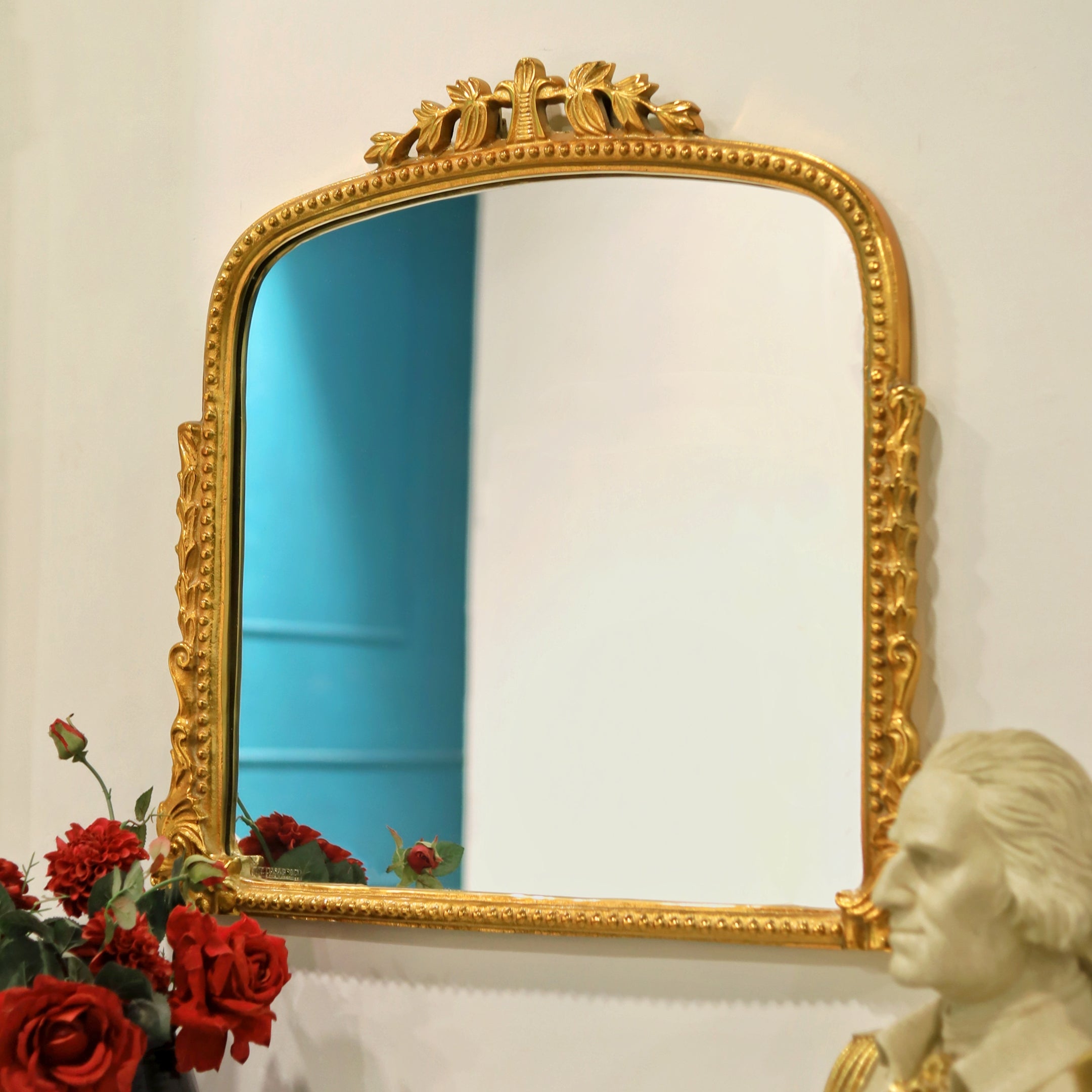 Vintage Small Gold Glass Mirror