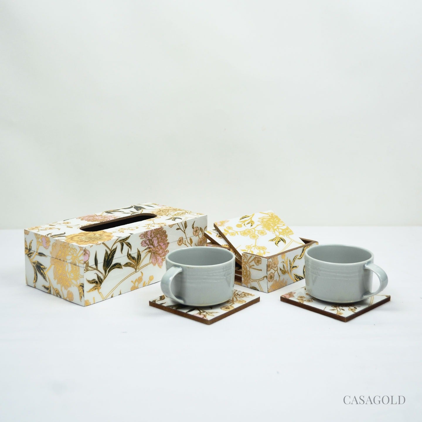Coasters - White Floral