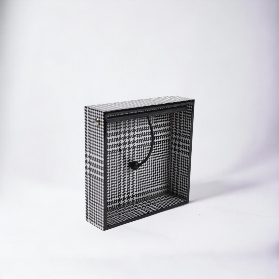 Square Napkin Holder -  black check