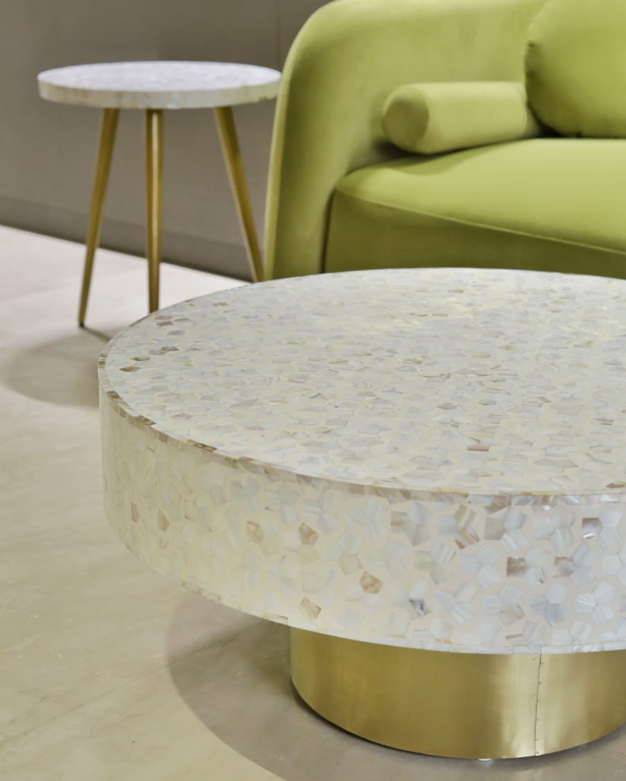 Targua Mother of Pearl Coffee Table - White