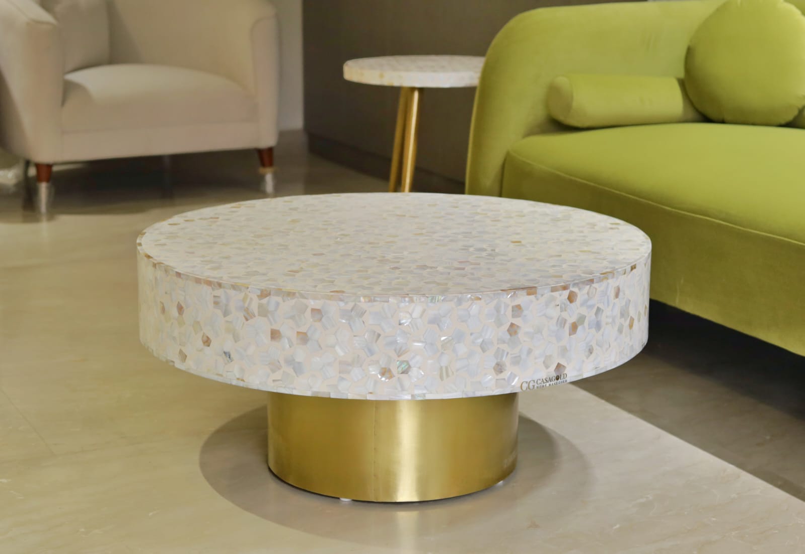 Targua Mother of Pearl Coffee Table - White