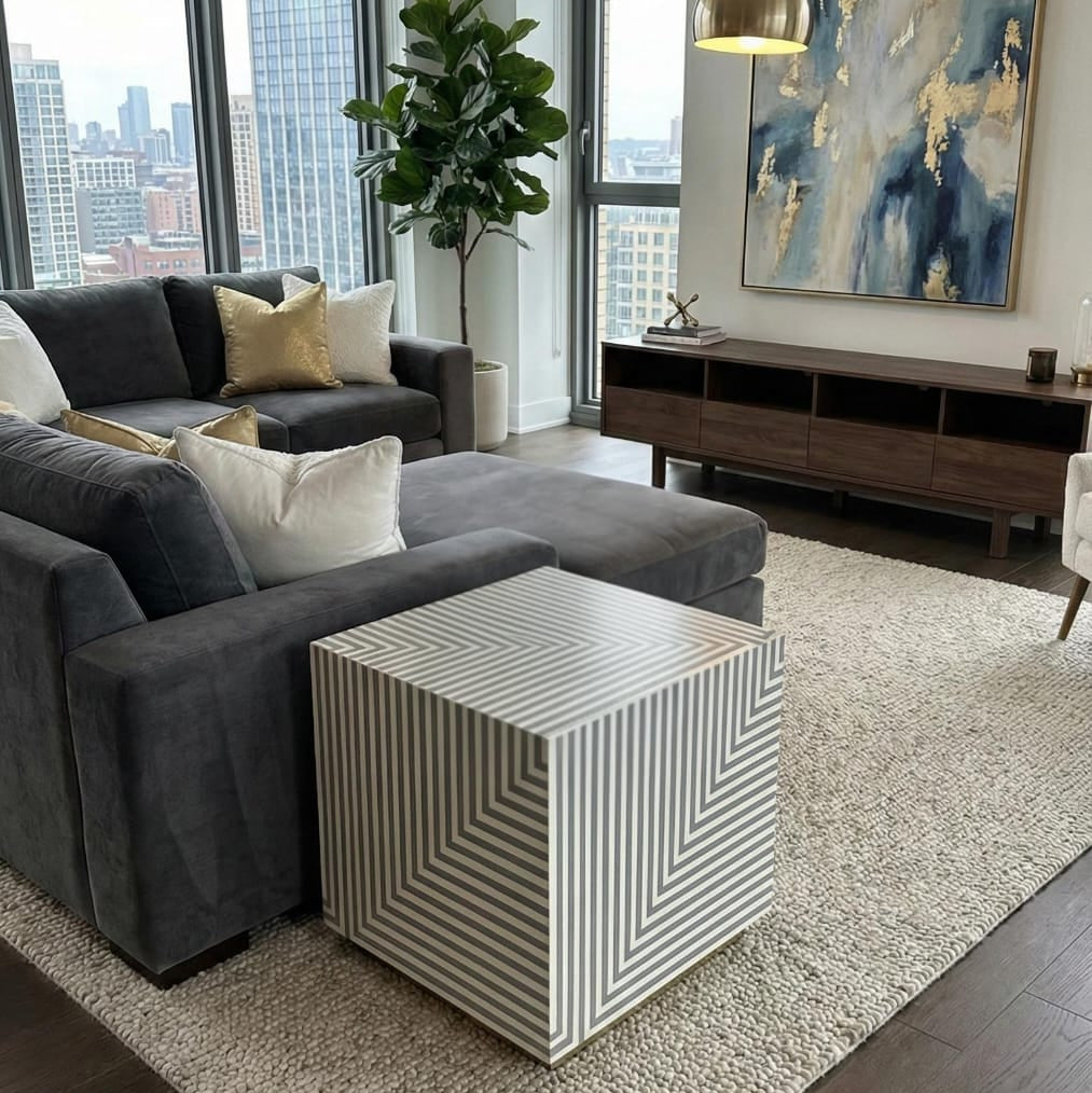 Inlay Side Table - Harmony (grey)