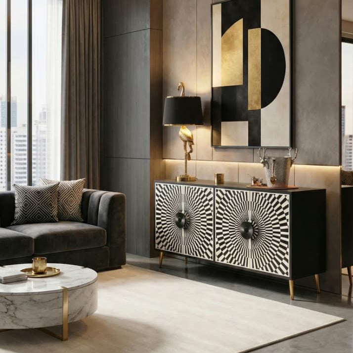 Inlay Sideboard - Kara (Black)