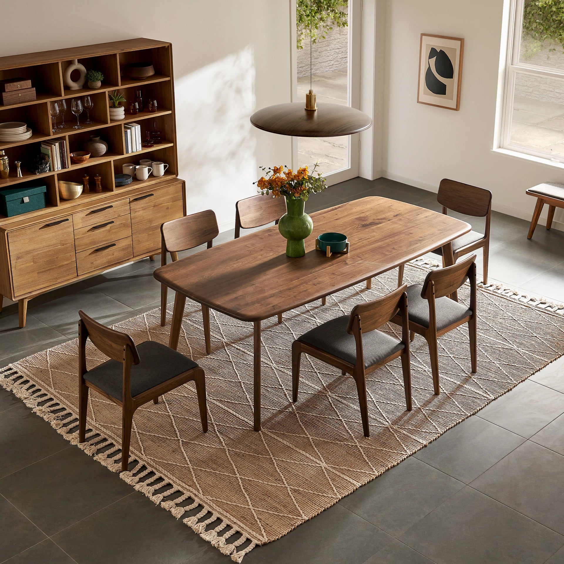 Wide Walnut Luxury Dining Table	