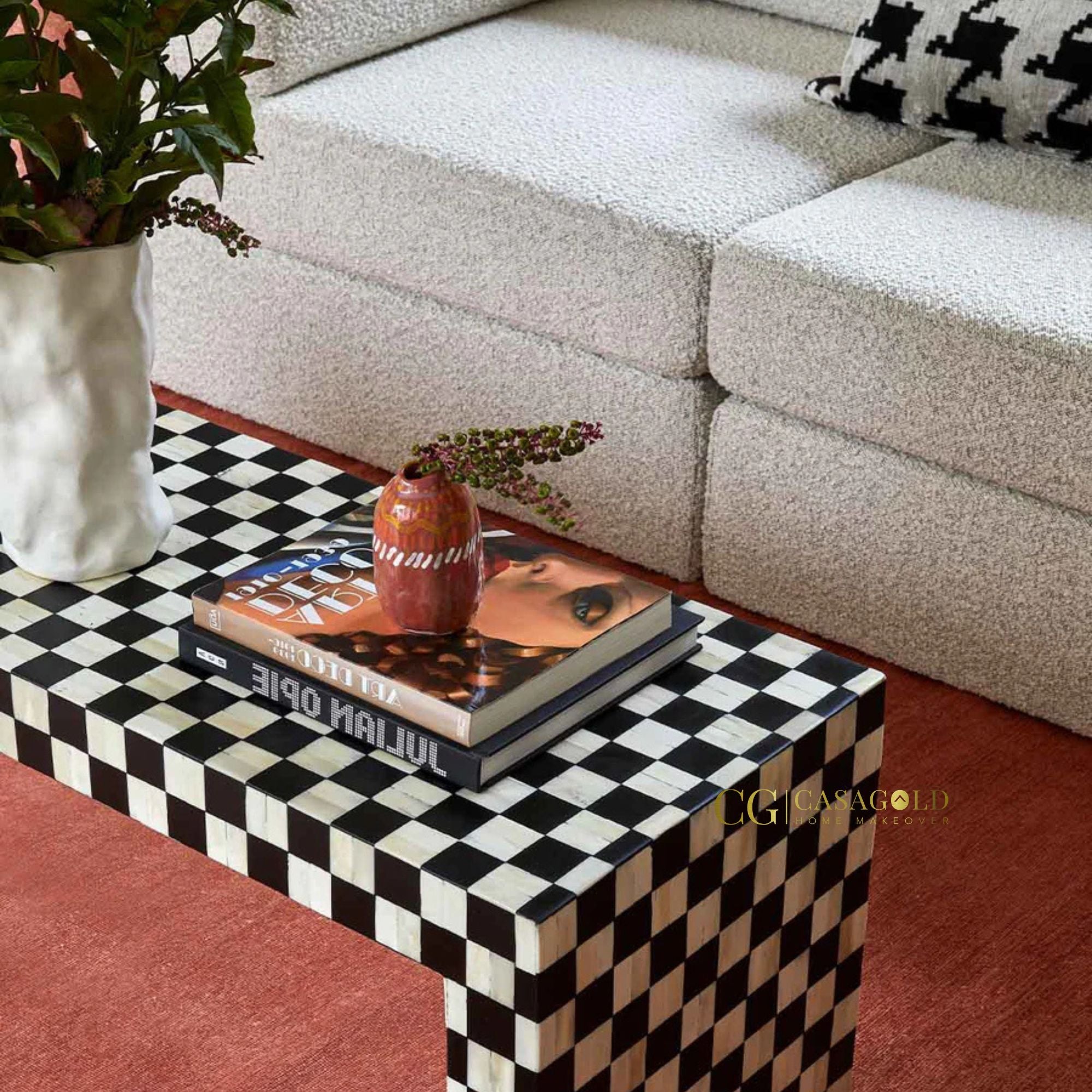 checkmate inlay coffee table for luxury décor