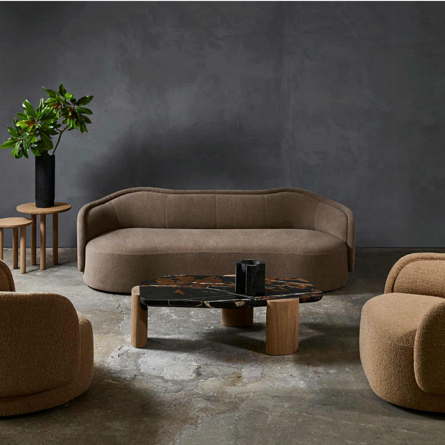 Luxury Brown Designer Sofa – Aura 3-Seater for Modern Living Rooms