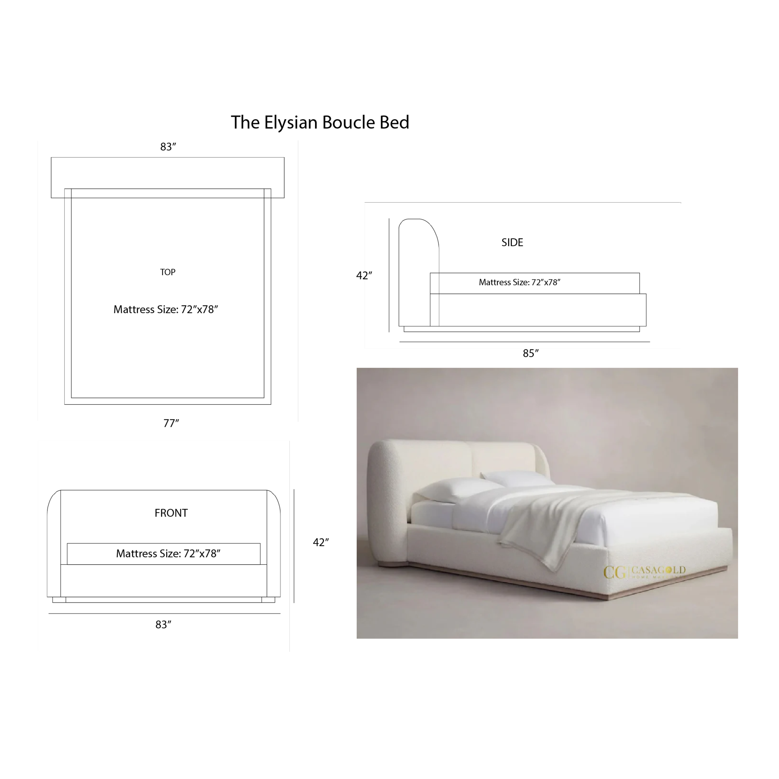 The Elysian Boucle Bed