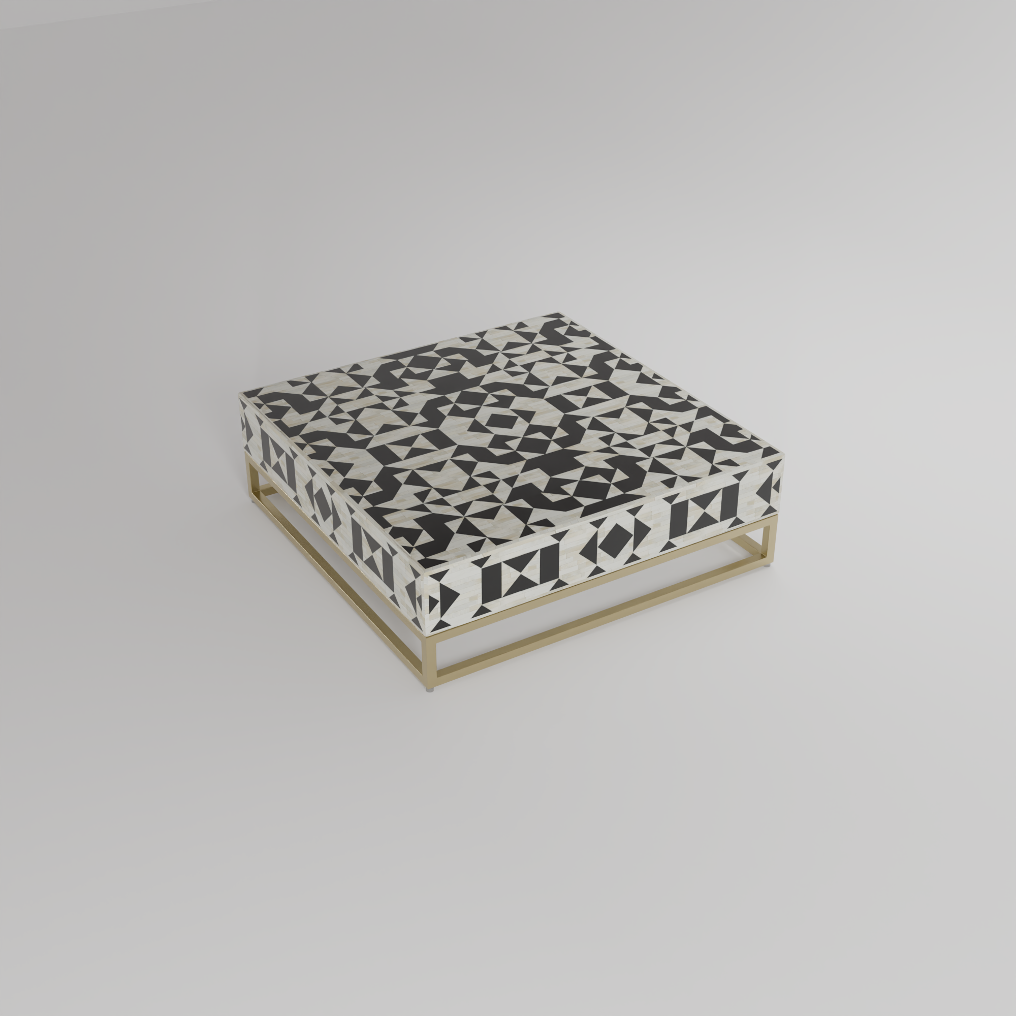 kingsley black inlay coffee table square