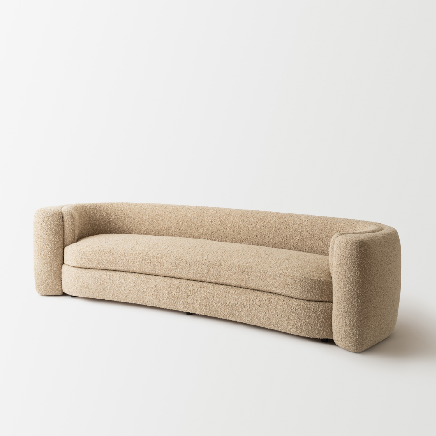 Modern Bouclé Sofa – 3, 2, or 5 Seater Designer Seating in Warm Neutral Tone