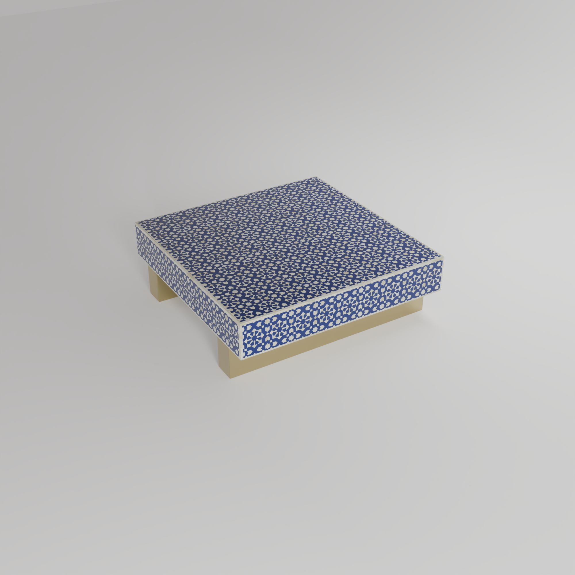 square moroccan blue coffee table