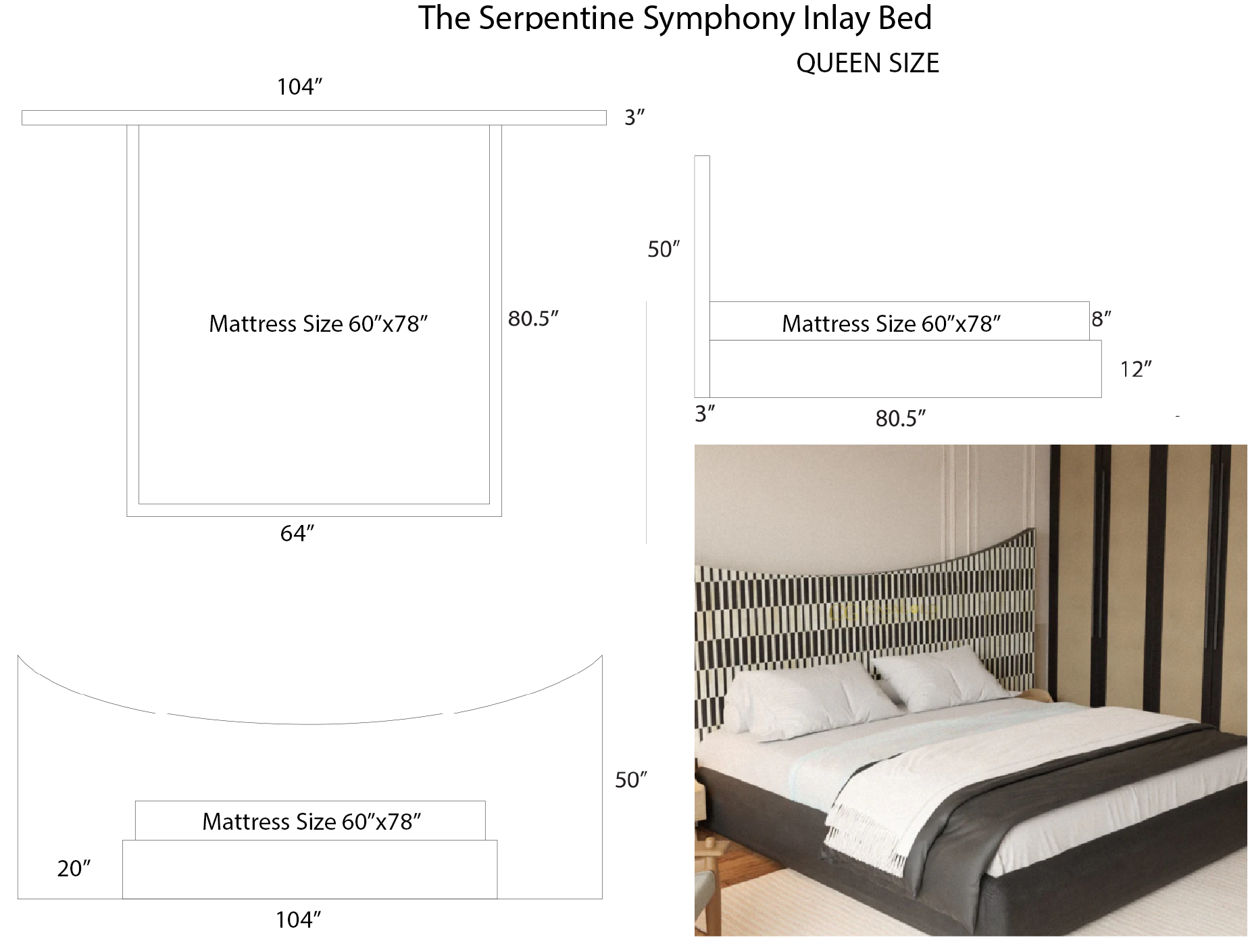 The Serpentine Symphony Inlay Bed