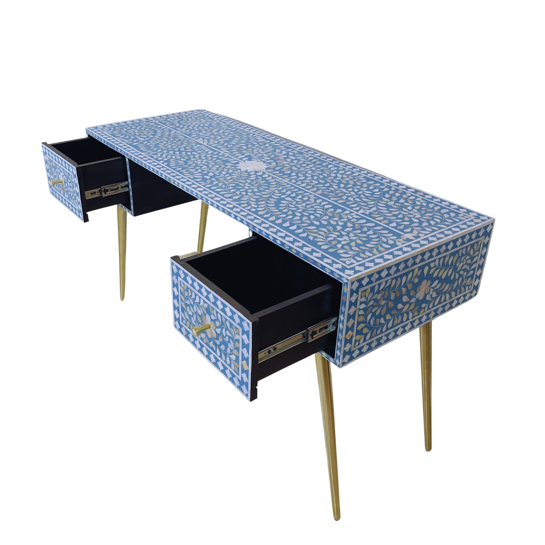 Antique-style bone inlay executive desk with a timeless appeal
