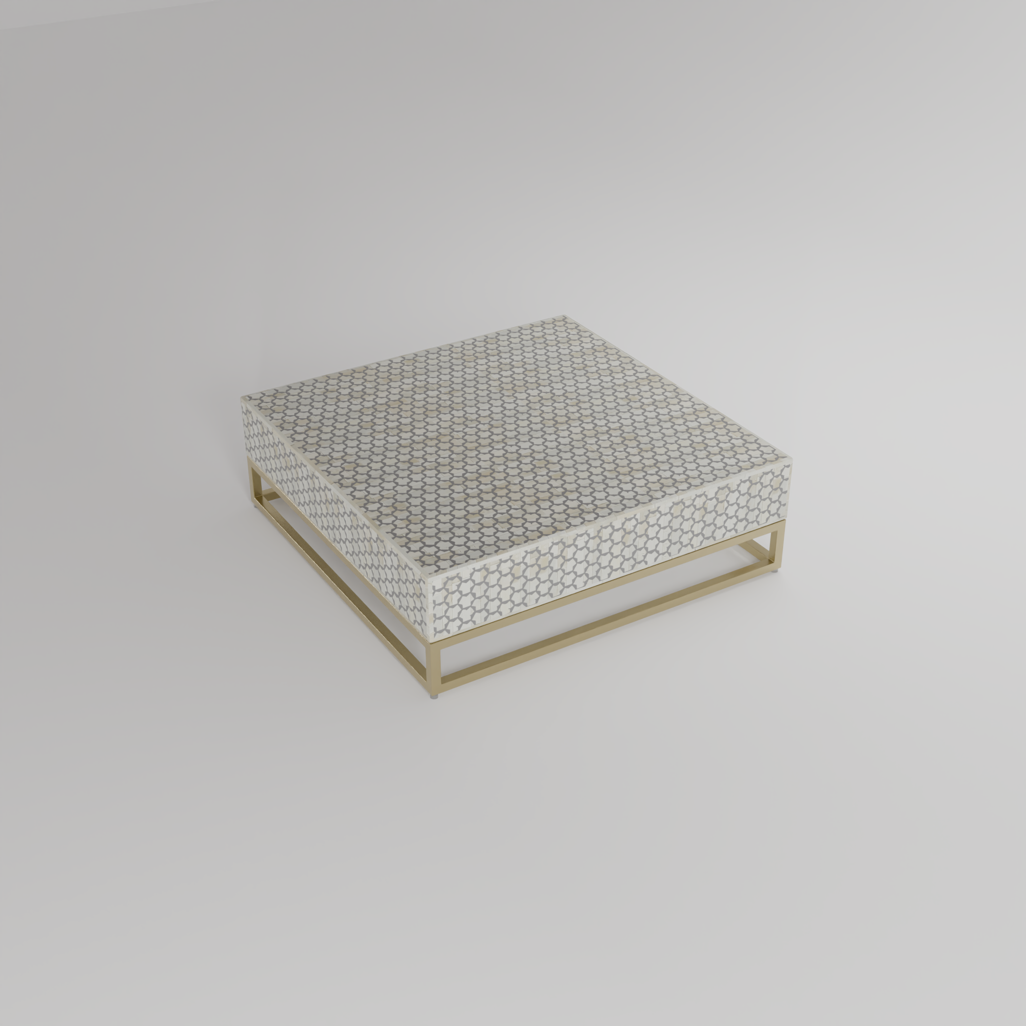 grey metal table in inlay