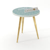 Geo Three leg inlay with Gold Legs Side Table