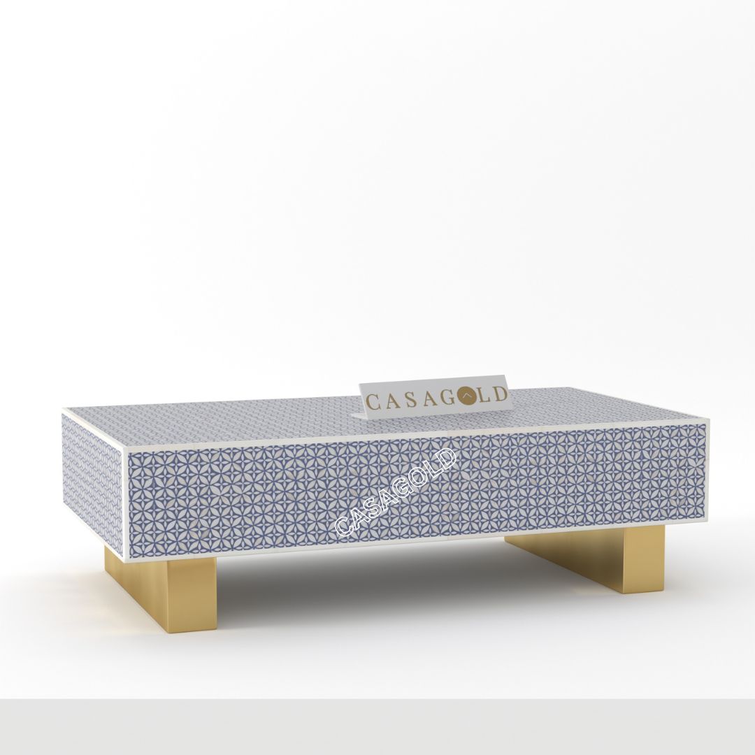 Luxom Inlay Rectangular Coffee Table - Geometric Floral