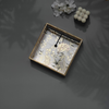 Square Napkin Holder -  White & Gold