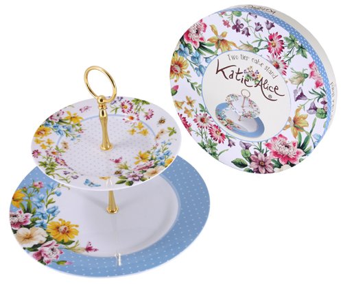 Clear Katie Alice 2-tier cake stand for elegant displays
