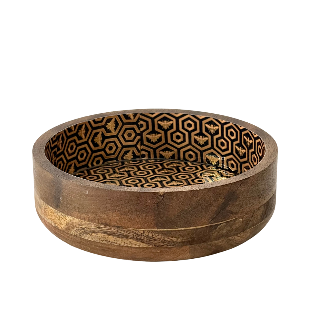 Wooden Serving Bowl - Bee