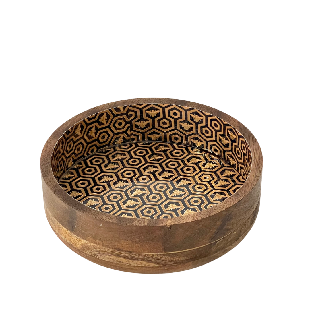 Wooden Serving Bowl - Bee