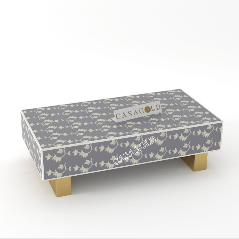 Luxom Inlay Rectangular Coffee Table - Overlay Floral
