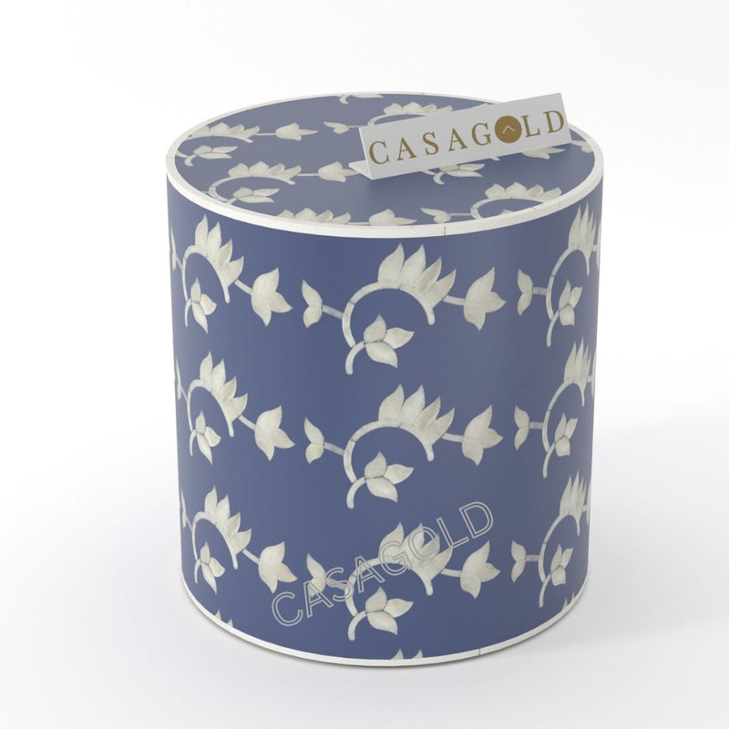Florida Inlay Drum Side Table - Overlay Floral