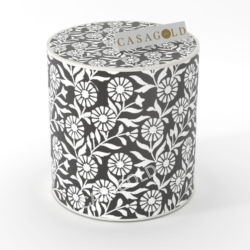 Florida Inlay Drum Side Table - Sunflower