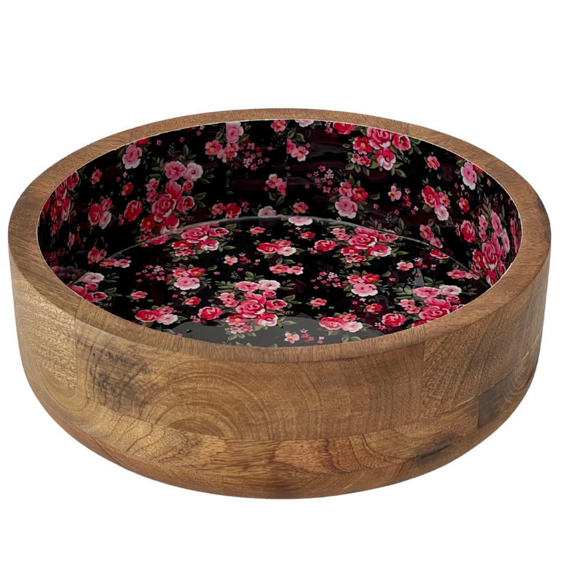Wooden Serving Bowl - Flora