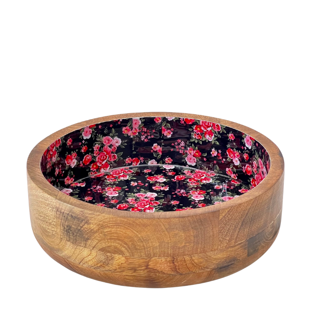 Wooden Serving Bowl - Flora