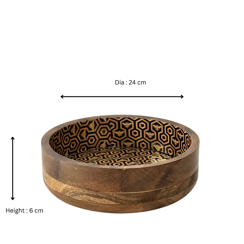Wooden Serving Bowl - Bee