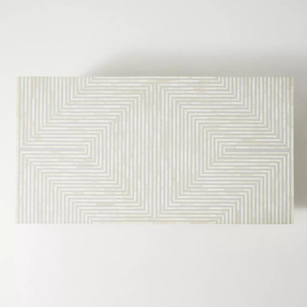 Striped Inlay Rectangular Coffee Table