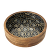 Wooden Serving Bowl - Blue Flora
