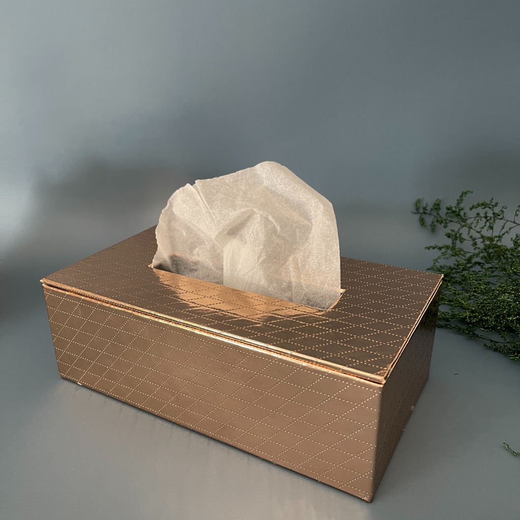 Abstract Tissue box - Rose Gold
