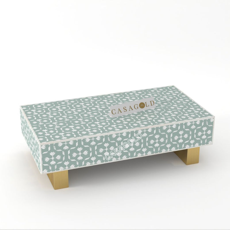 Luxom Inlay Rectangular Coffee Table- Floral