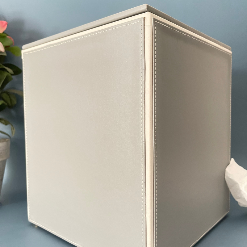 Leather Dustbin - Tan Brown